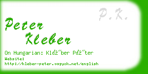 peter kleber business card